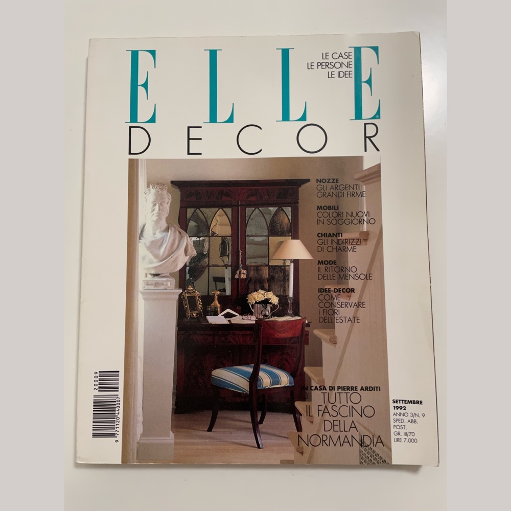 Rare Italian Elle Decor Issue 9 – September 1992